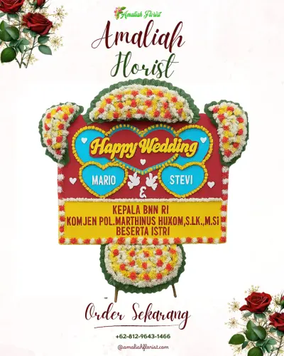 Karangan Papan Bunga Pernikahan di Balikpapan Sport & Convention Center (dome)